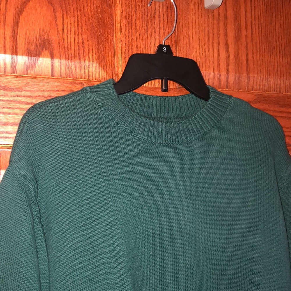 GAP Green Crew Neck Sweater with Ribbed Texture - Picture 6 of 7